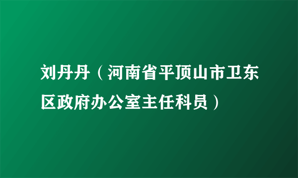 刘丹丹（河南省平顶山市卫东区政府办公室主任科员）