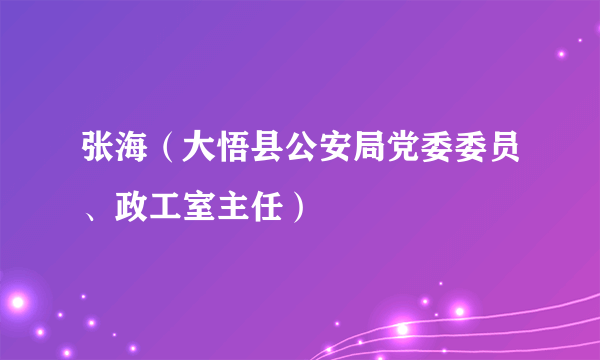 张海（大悟县公安局党委委员、政工室主任）