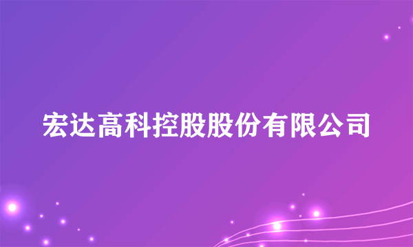 宏达高科控股股份有限公司