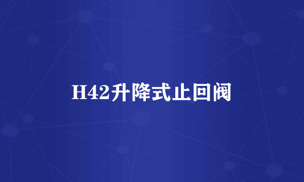 H42升降式止回阀