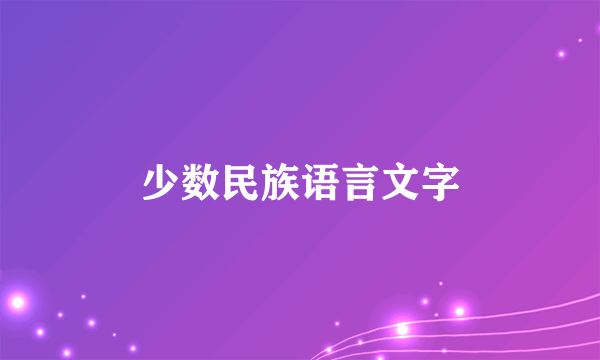 少数民族语言文字