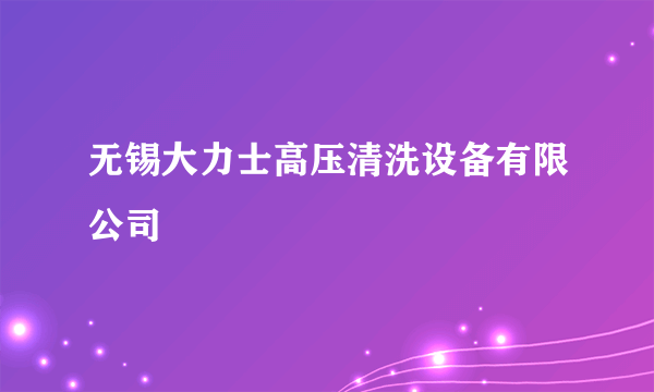 无锡大力士高压清洗设备有限公司