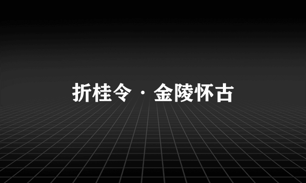 折桂令·金陵怀古