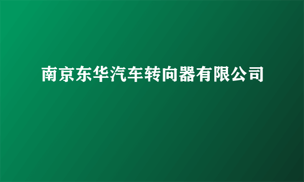 南京东华汽车转向器有限公司