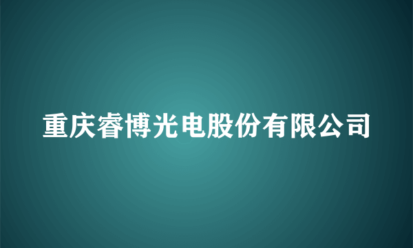 重庆睿博光电股份有限公司