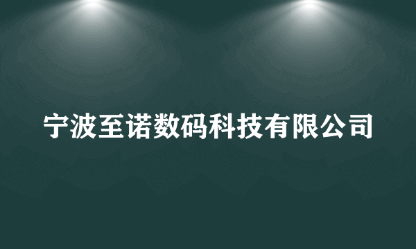 宁波至诺数码科技有限公司