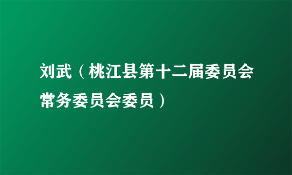 刘武（桃江县第十二届委员会常务委员会委员）