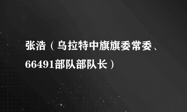 张浩（乌拉特中旗旗委常委、66491部队部队长）