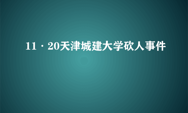 11·20天津城建大学砍人事件