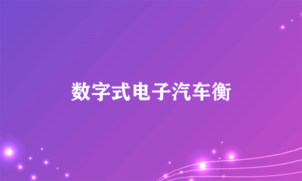 数字式电子汽车衡