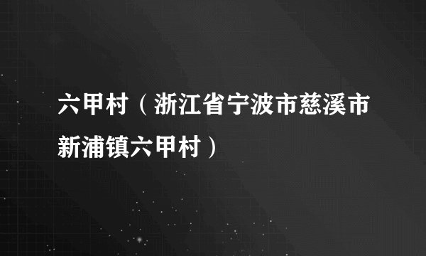 六甲村（浙江省宁波市慈溪市新浦镇六甲村）