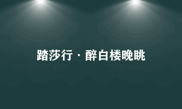 踏莎行·醉白楼晚眺