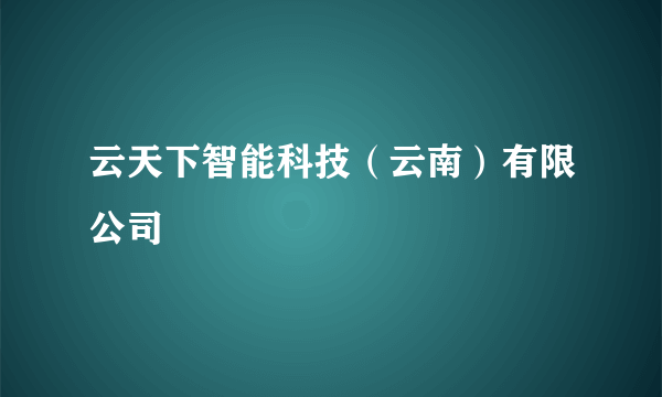 云天下智能科技（云南）有限公司