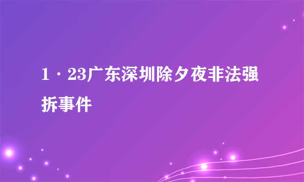 1·23广东深圳除夕夜非法强拆事件