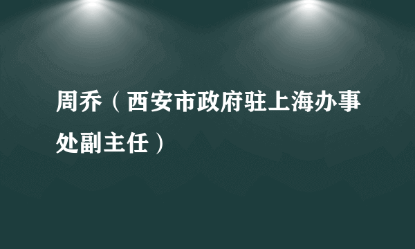 周乔（西安市政府驻上海办事处副主任）