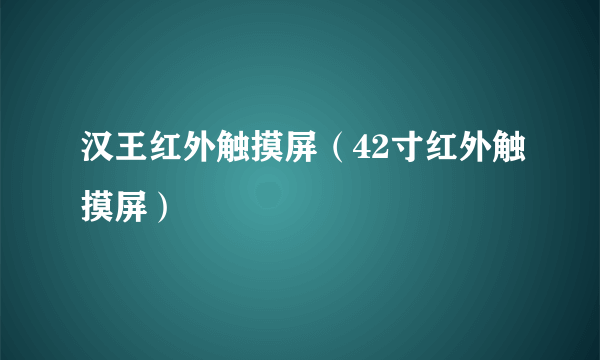 汉王红外触摸屏（42寸红外触摸屏）