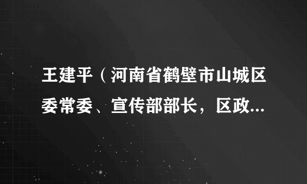 王建平（河南省鹤壁市山城区委常委、宣传部部长，区政府副区长）