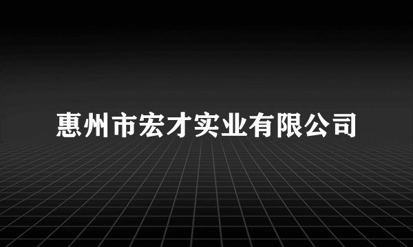 惠州市宏才实业有限公司