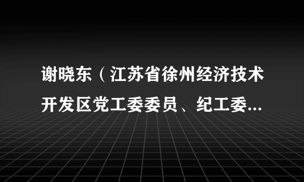 谢晓东（江苏省徐州经济技术开发区党工委委员、纪工委书记、监察工委主任）