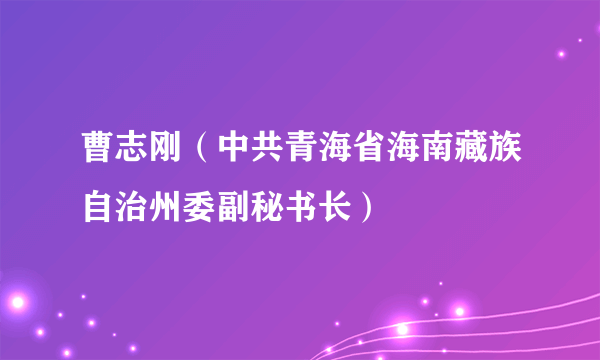 曹志刚（中共青海省海南藏族自治州委副秘书长）