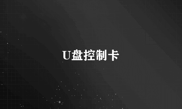 U盘控制卡