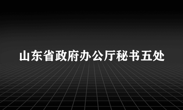 山东省政府办公厅秘书五处