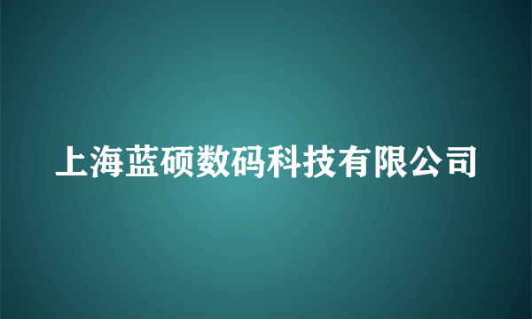 上海蓝硕数码科技有限公司