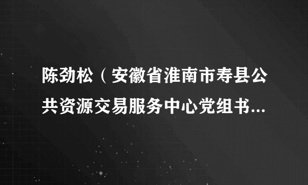 陈劲松（安徽省淮南市寿县公共资源交易服务中心党组书记、主任）