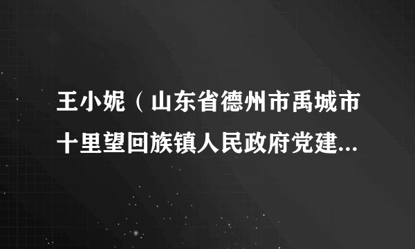 王小妮（山东省德州市禹城市十里望回族镇人民政府党建工作办公室一级科员）