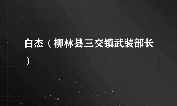 白杰（柳林县三交镇武装部长）