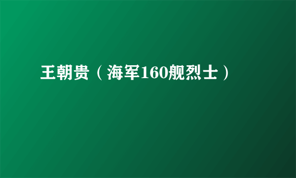 王朝贵（海军160舰烈士）