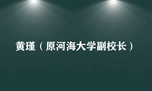 黄瑾（原河海大学副校长）