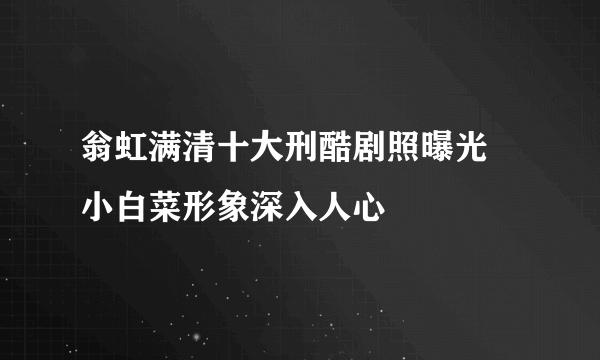 翁虹满清十大刑酷剧照曝光 小白菜形象深入人心