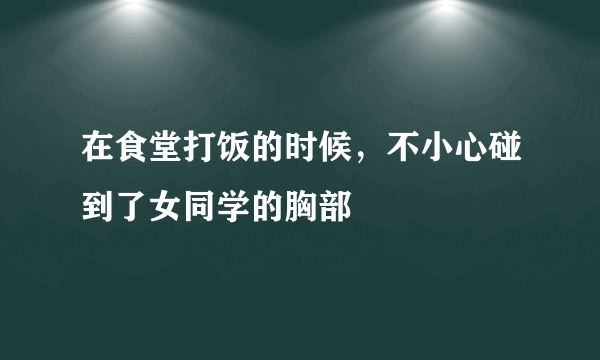 在食堂打饭的时候，不小心碰到了女同学的胸部