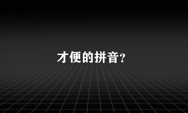 才便的拼音？