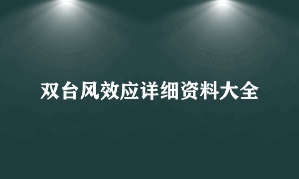 双台风效应详细资料大全