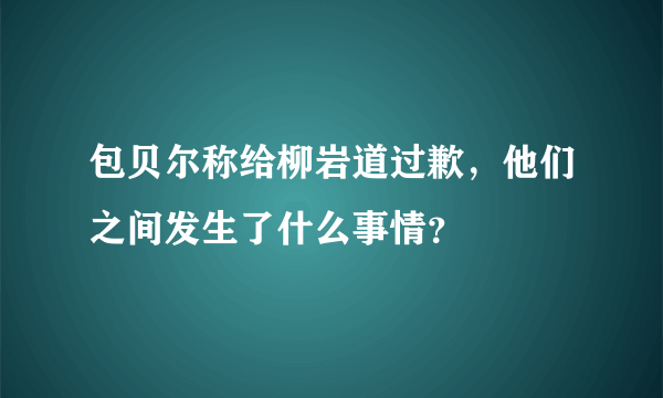 包贝尔称给柳岩道过歉，他们之间发生了什么事情？