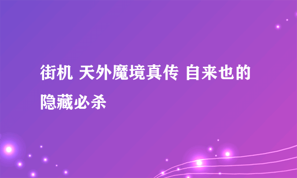 街机 天外魔境真传 自来也的隐藏必杀