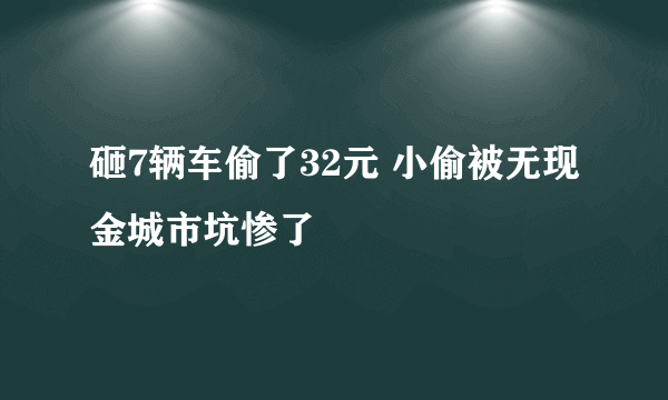 砸7辆车偷了32元 小偷被无现金城市坑惨了