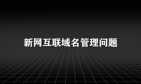 新网互联域名管理问题