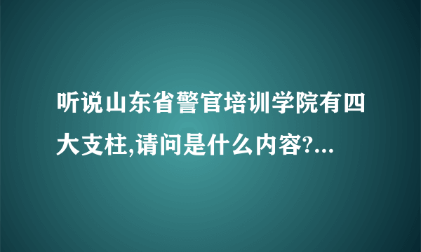 听说山东省警官培训学院有四大支柱,请问是什么内容?发展前景如何