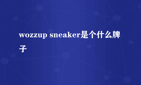 wozzup sneaker是个什么牌子