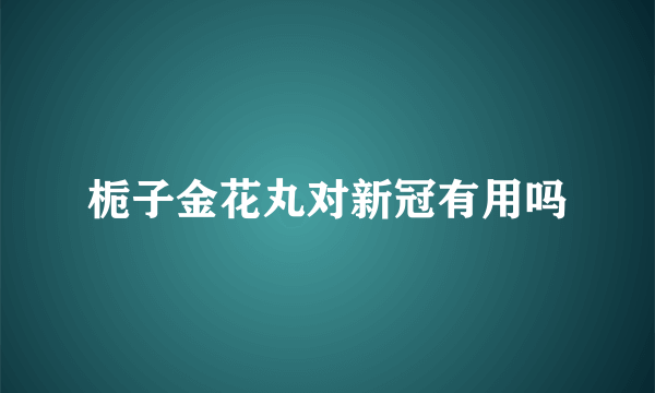 栀子金花丸对新冠有用吗