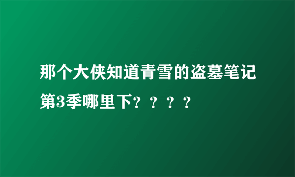 那个大侠知道青雪的盗墓笔记第3季哪里下？？？？