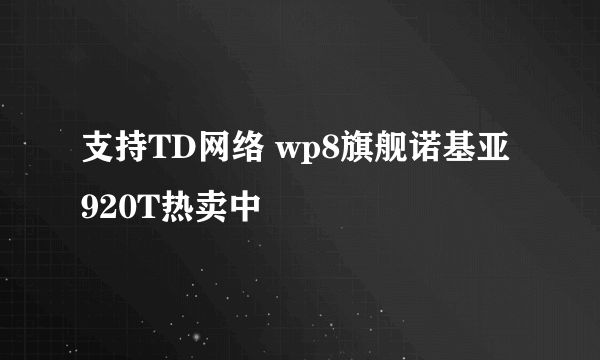 支持TD网络 wp8旗舰诺基亚920T热卖中