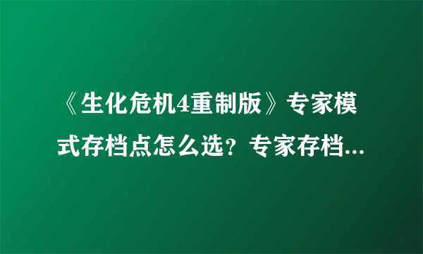 《生化危机4重制版》专家模式存档点怎么选？专家存档地点推荐