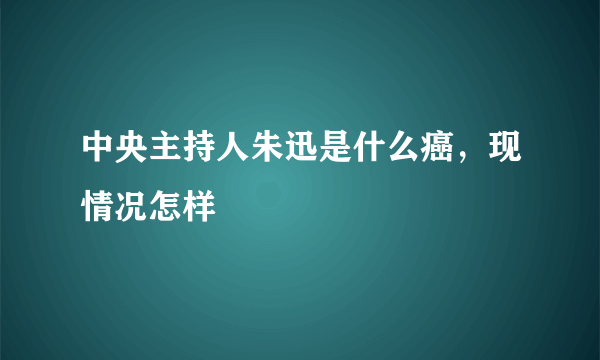 中央主持人朱迅是什么癌，现情况怎样