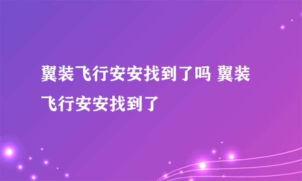 翼装飞行安安找到了吗 翼装飞行安安找到了