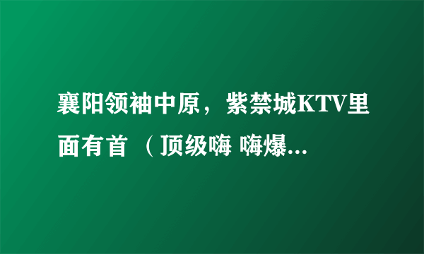 襄阳领袖中原，紫禁城KTV里面有首 （顶级嗨 嗨爆上太空） 怎么找不到这首歌？ 百度上找的都不一样！