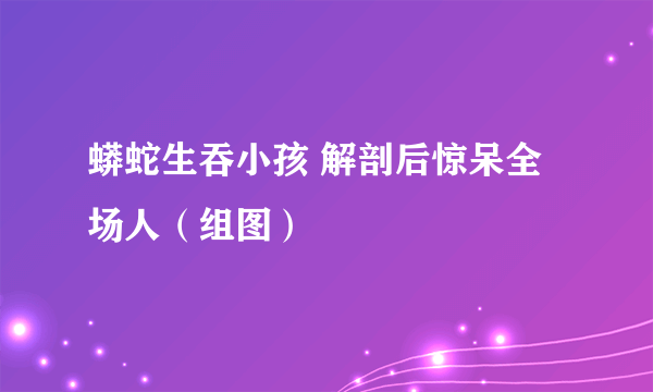 蟒蛇生吞小孩 解剖后惊呆全场人（组图）